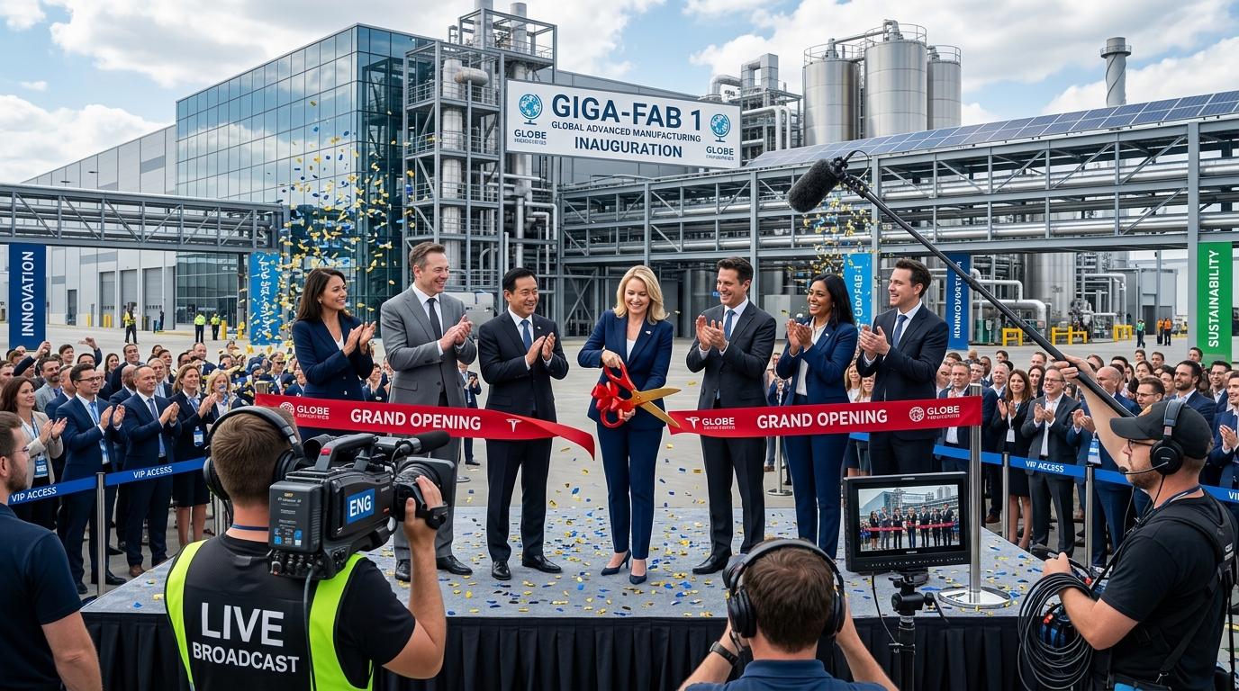 Captation vidéo d'inauguration de bâtiment, usine et site industriel